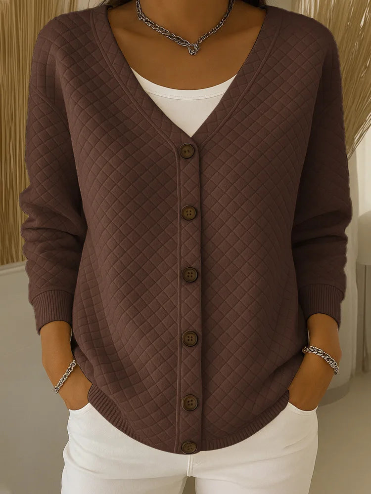 The Selvarae – Textured Line Knit Cardigan