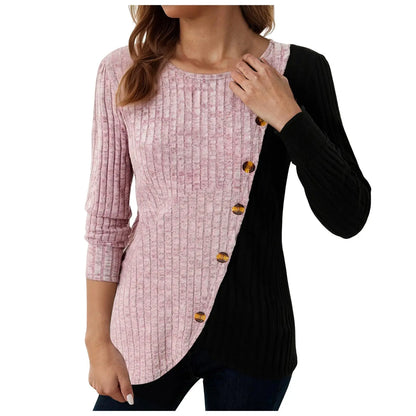 The Clévarine – Elegant Button-Down Knit Top