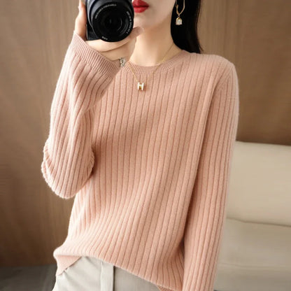 The Arlénise – Soft Striped O-Neck Winter Sweater