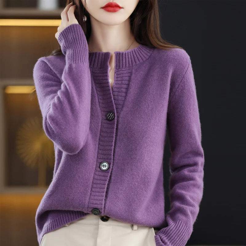 The Elovyne – Vintage-Inspired Winter Knit Cardigan