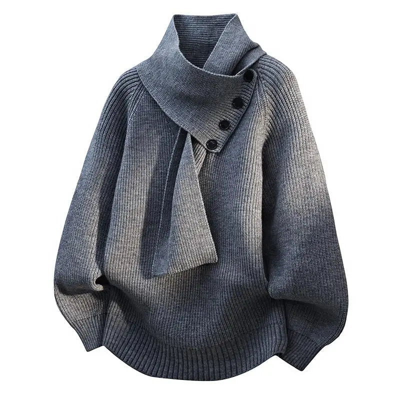 The Serenelle – Cozy Scarf-Neck Sweater