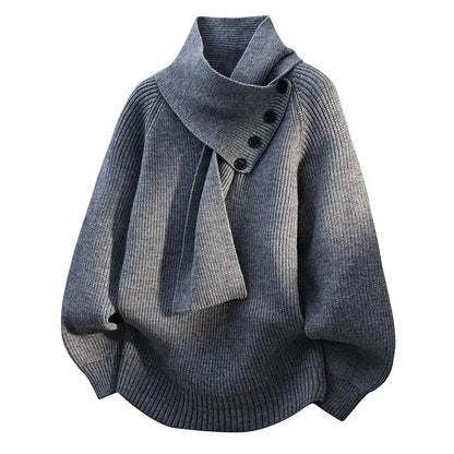 The Serenelle – Cozy Scarf-Neck Sweater