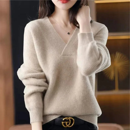 The Lévianne – Soft V-Neck Autumn Sweater