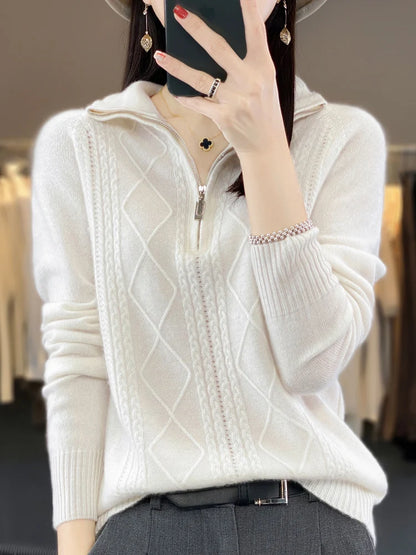 The Elvarisse – Soft Twisted-Knit Turtleneck Pullover