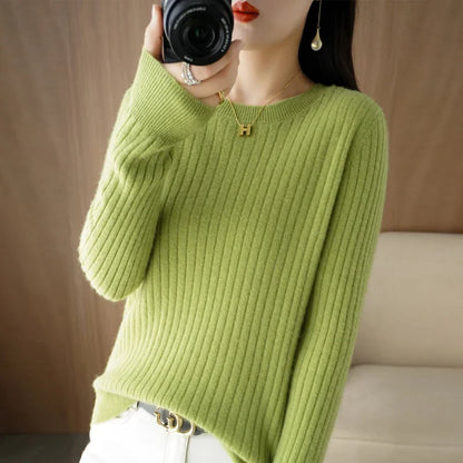 The Arlénise – Soft Striped O-Neck Winter Sweater