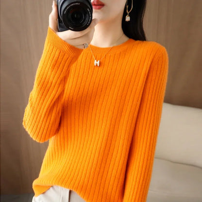 The Arlénise – Soft Striped O-Neck Winter Sweater