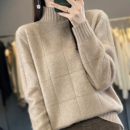 The Marélline – Luxury Mink-Cashmere Blend Turtleneck Sweater