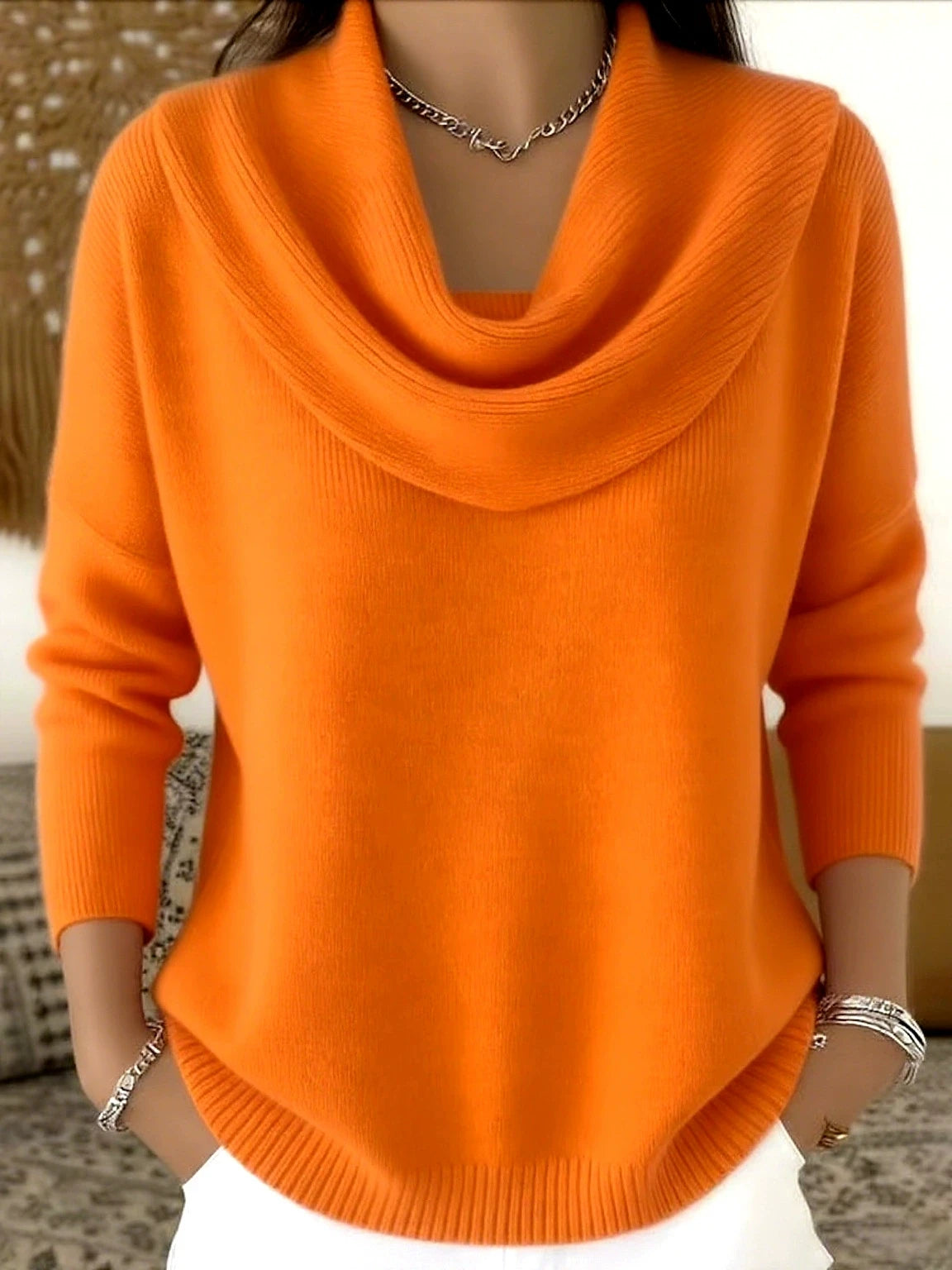 The Arneselle – Stacked Collar Knit Pullover