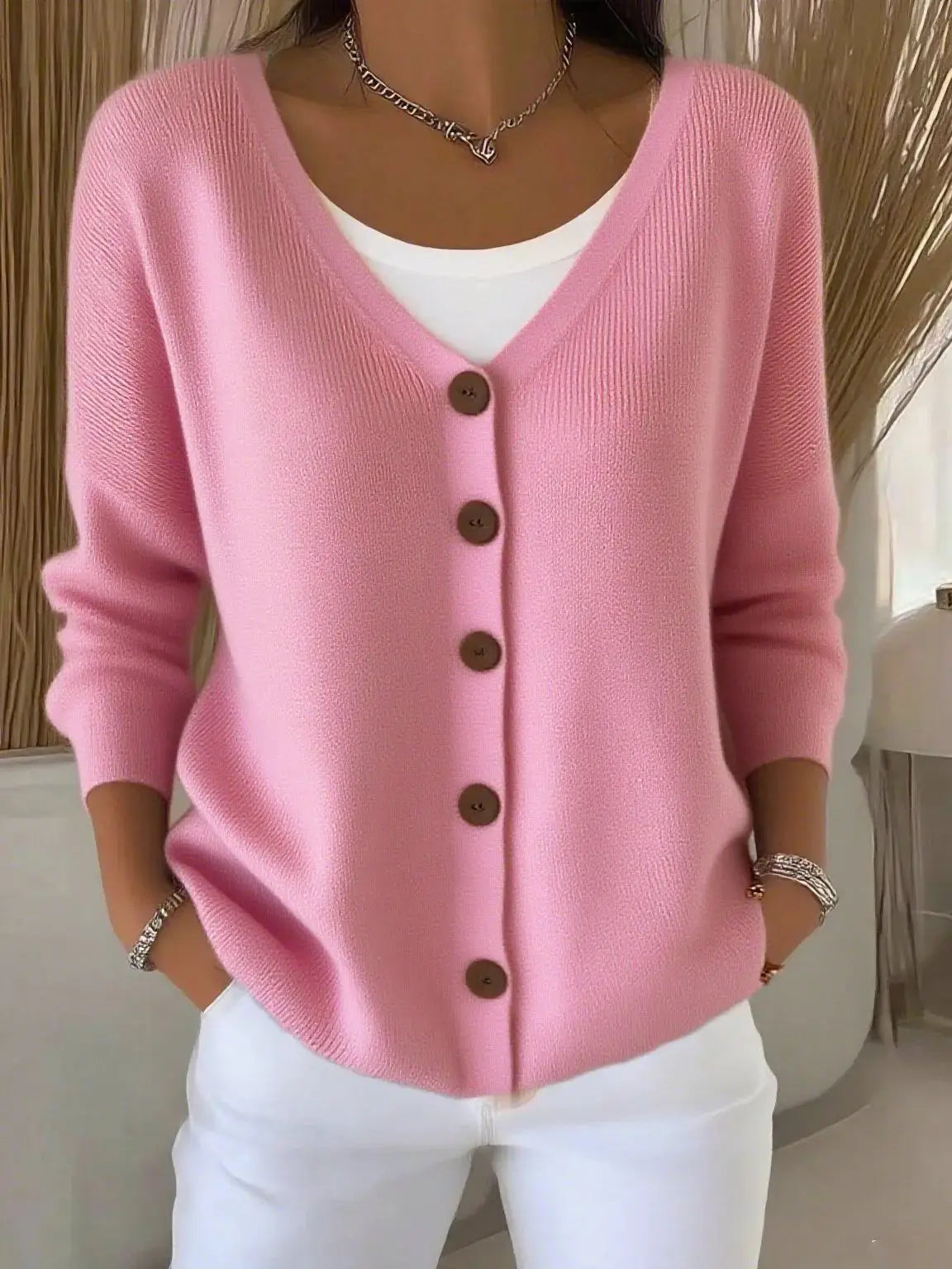 The Lynavere – Soft Knit V-Neck Cardigan