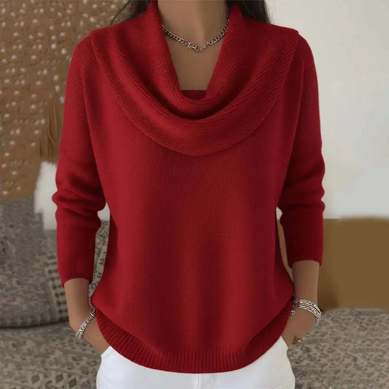 The Arneselle – Stacked Collar Knit Pullover