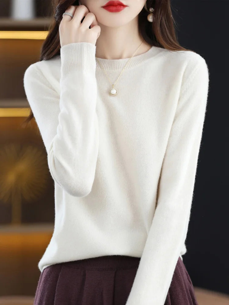 The Laverienne – Elegant O-Neck Knit Sweater
