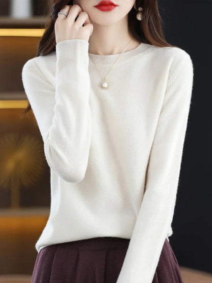 The Laverienne – Elegant O-Neck Knit Sweater