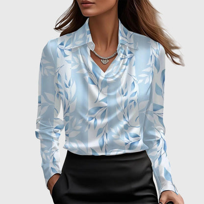 The Selvaris – Elegant Satin Drape Blouse