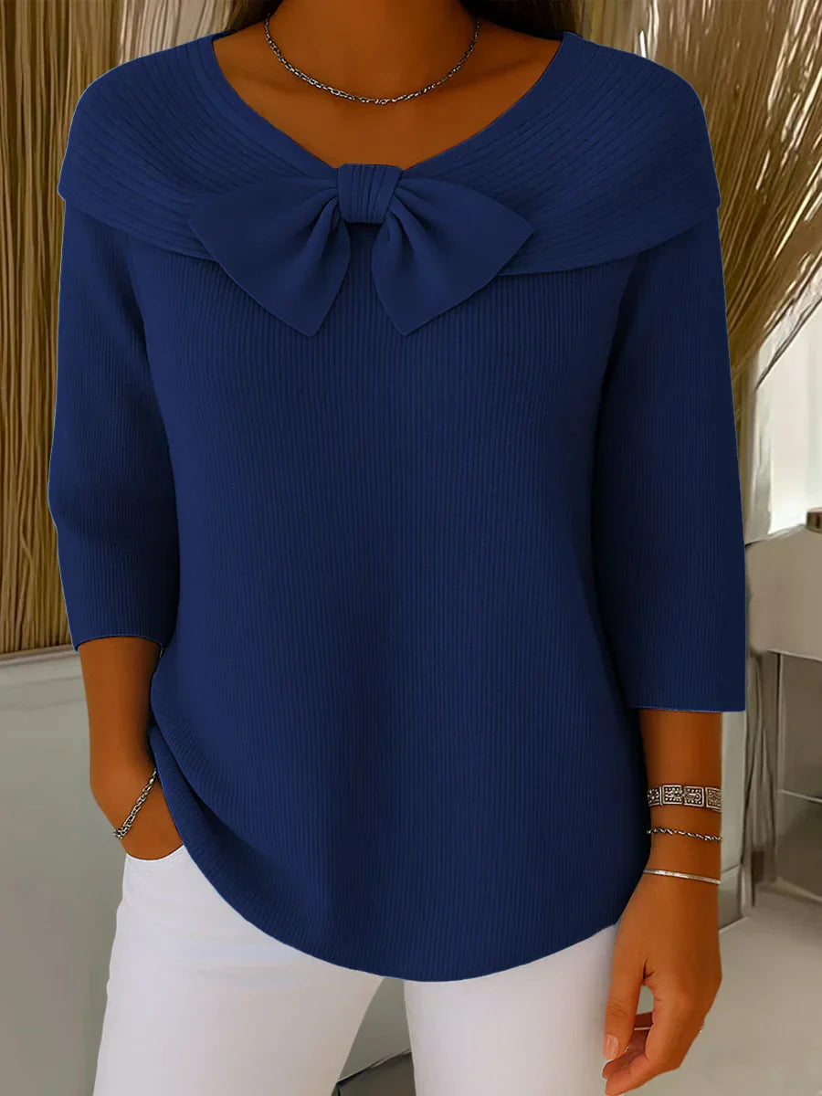 The Liriavé – Feminine Bow Knit Pullover