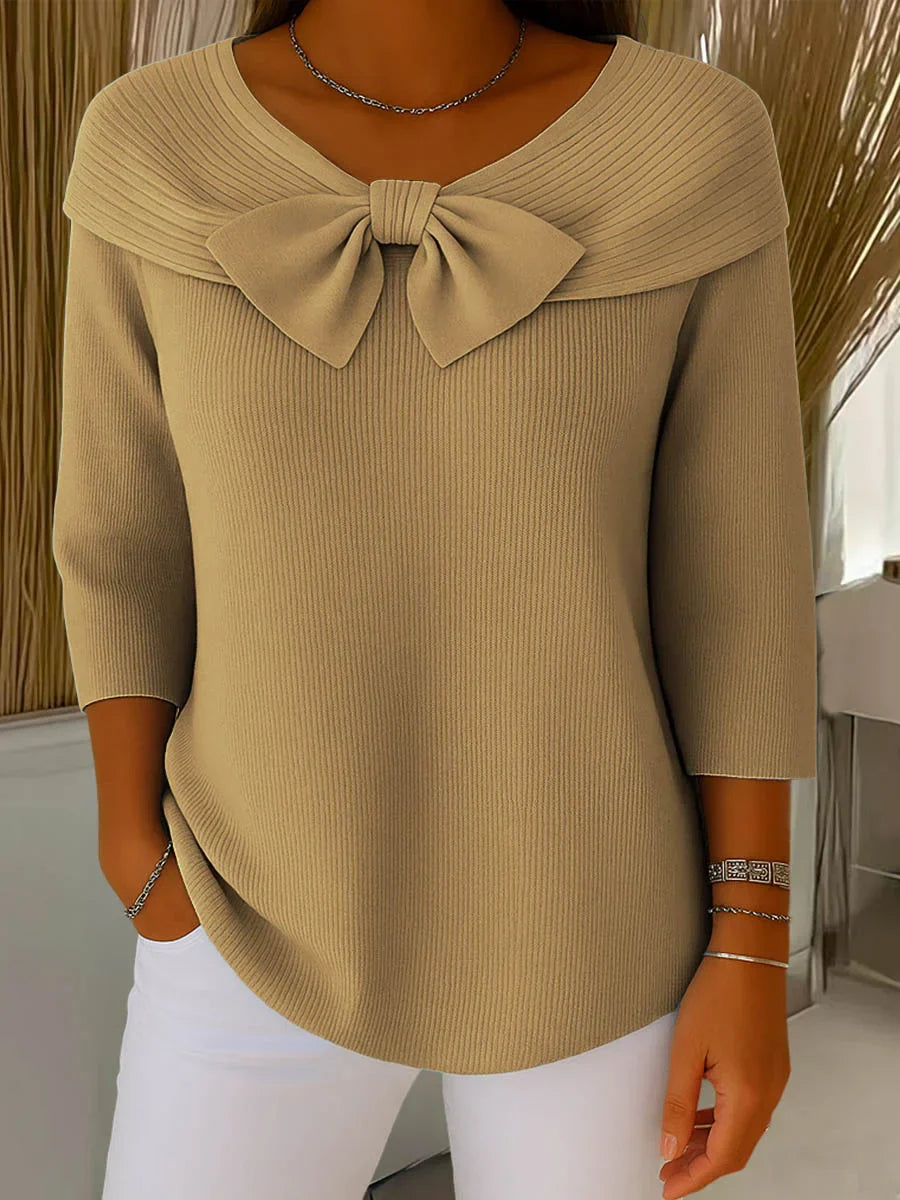 The Liriavé – Feminine Bow Knit Pullover