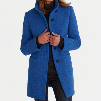 The Marivelle Coat – Soft Wool High-Neck Winter Coat