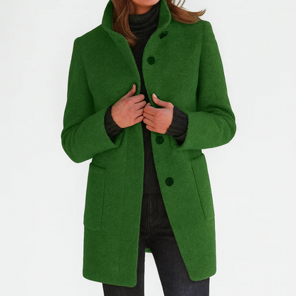 The Marivelle Coat – Soft Wool High-Neck Winter Coat