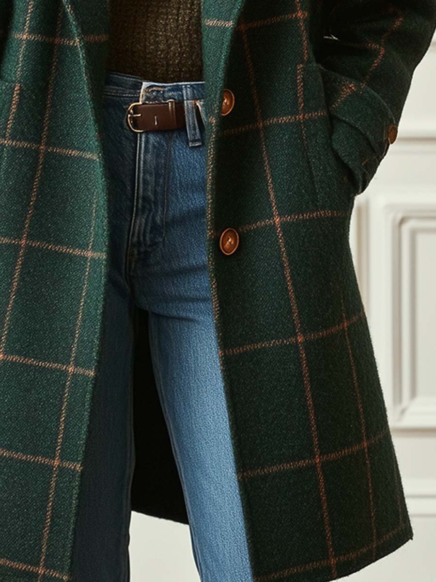 The Marisse - Classic Plaid Wool Coat