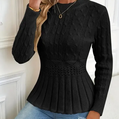 The Liora – Peplum Knit Sweater