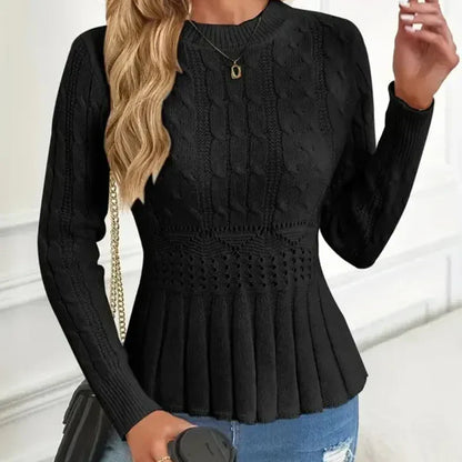 The Liora – Peplum Knit Sweater
