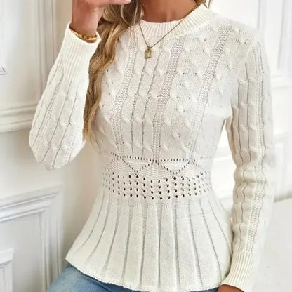 The Liora – Peplum Knit Sweater