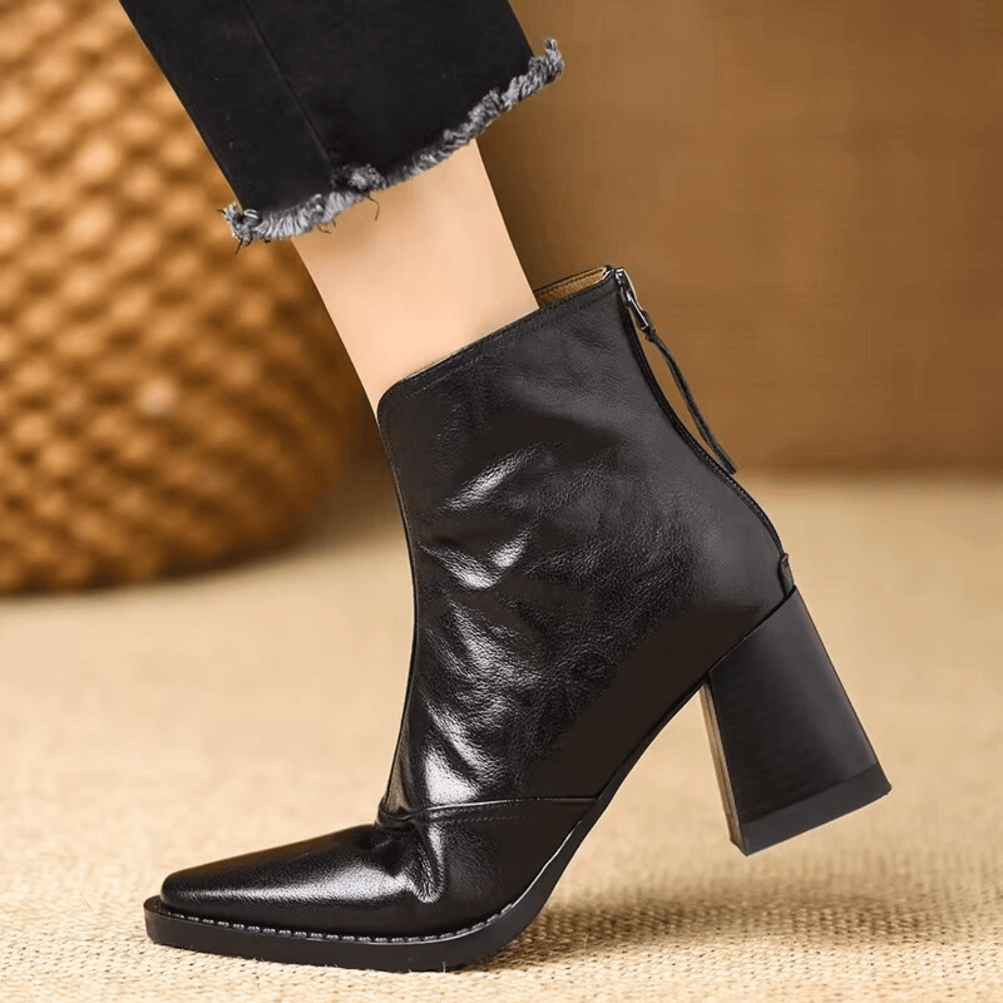The Clarivelle – Luxury Mid-Heel Ankle Boots